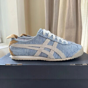Onitsuka Tiger Mexico 66 Sneaker Shoes in White Blue Denim